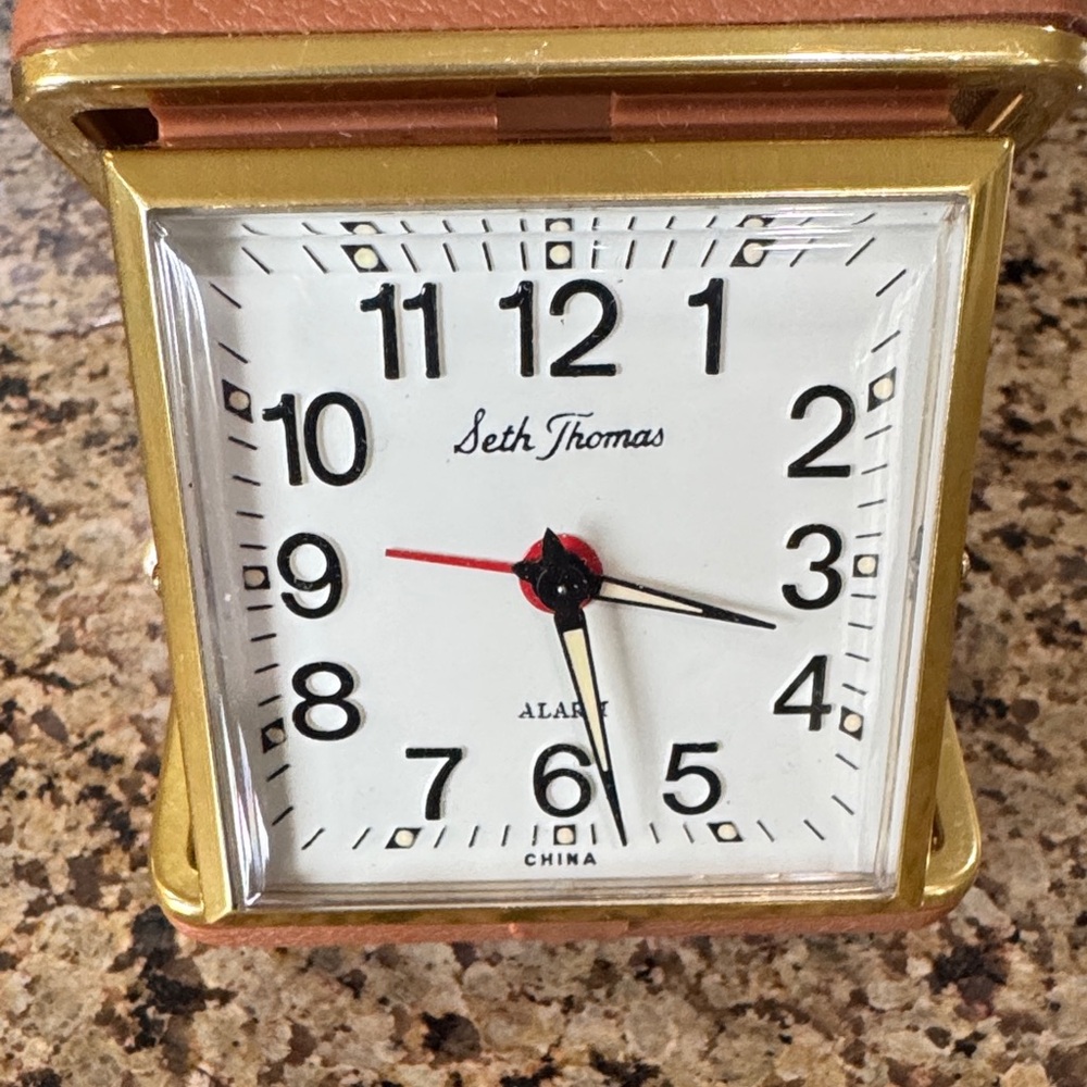 Gold and White Alarm Clock